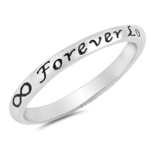 Sterling Silver Ring – Forever Love Infinity Band (Size 8)